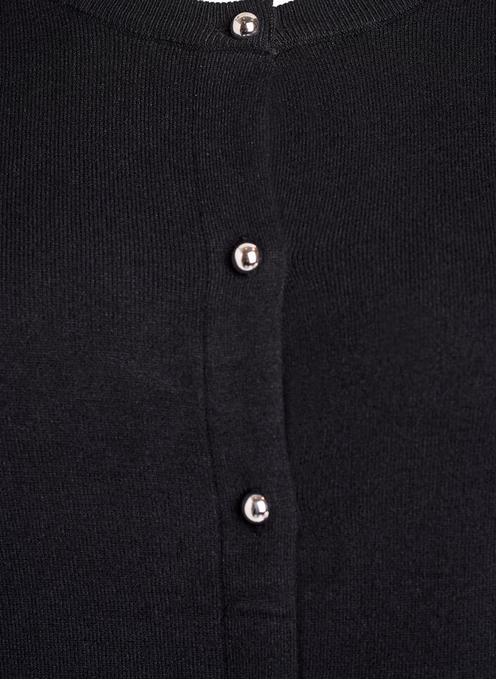 Cardigan mit runden Kn&ouml;pfen, Schwarz, Packshot image number 2