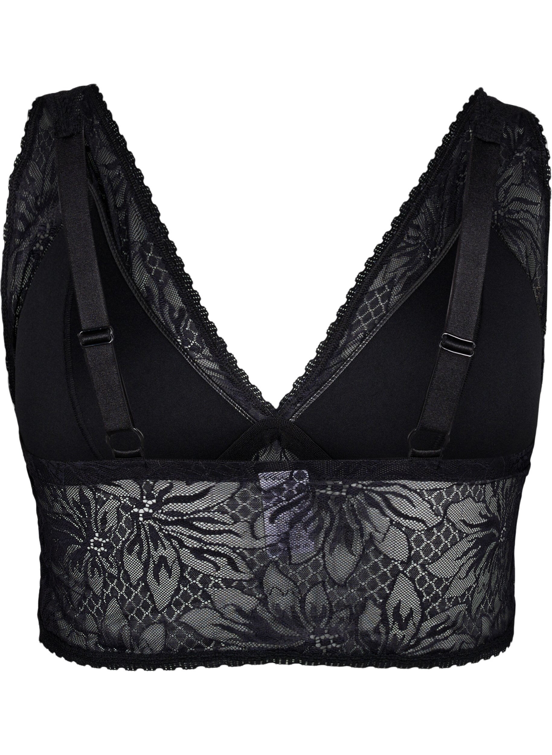 ZizziSpitze Bralette mit weicher Polsterung, Black, Packshot image number 1