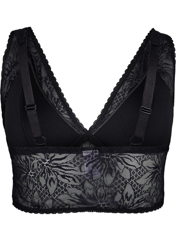 Spitze Bralette mit weicher Polsterung, Black, Packshot image number 1