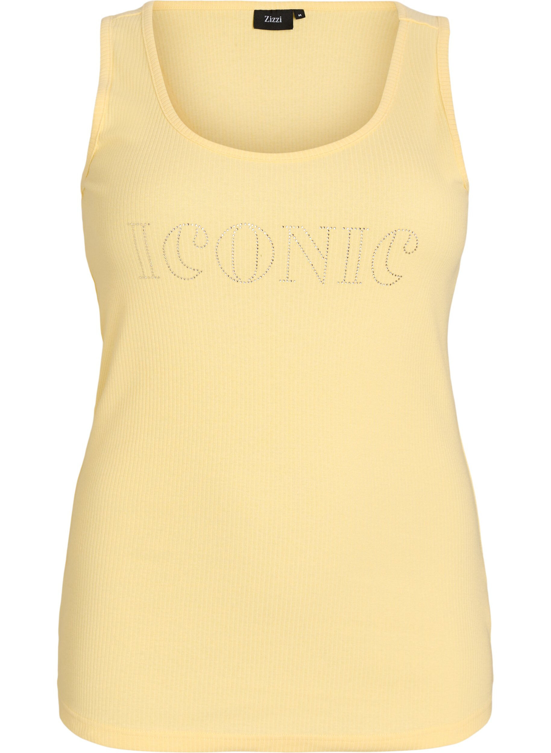 Schmal geschnittenes Tank-Top mit Strasssteinen