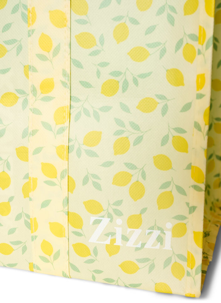 Einkaufstasche mit Rei&szlig;verschluss, Gelb, Packshot image number 2