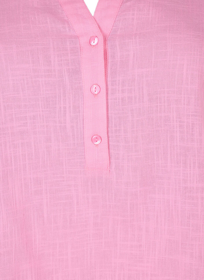 Hemdbluse aus Baumwolle mit V-Ausschnitt, Rosebloom, Packshot image number 2