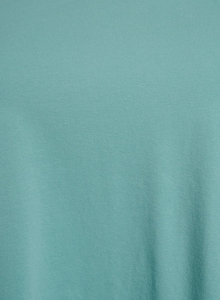 Einfarbiges Basic-T-Shirt aus Baumwolle, Gr&uuml;n, Packshot image number 2
