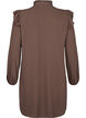 Kurzes Kleid mit Rüschen und Glitzer, Braun, Packshot image number 1