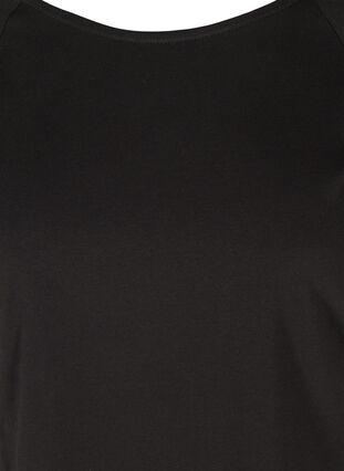 T-Shirt aus Baumwolle mit 2/4-Ärmeln, Black, Packshot image number 2