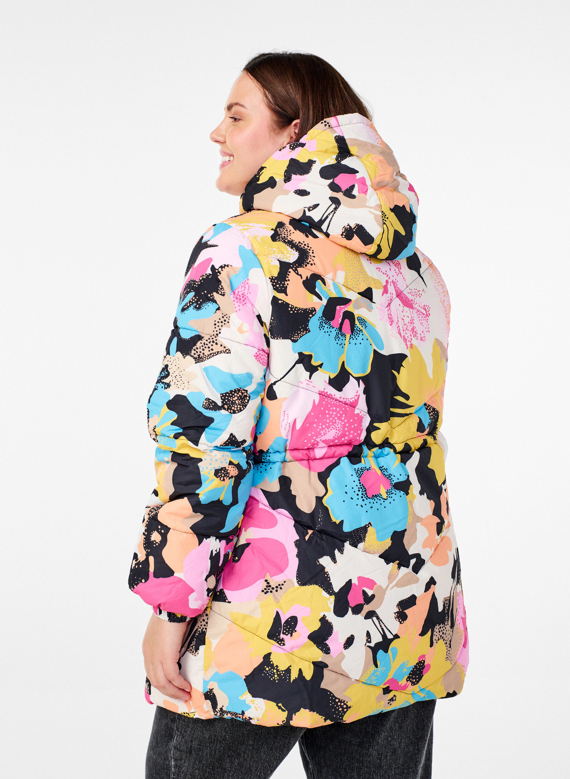 ZizziBunte Jacke mit Kapuze, Multi Color, Model image number 1