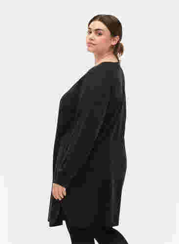 Melange-Strickkleid mit Knöpfen, Dark Grey Melange, Model image number 1