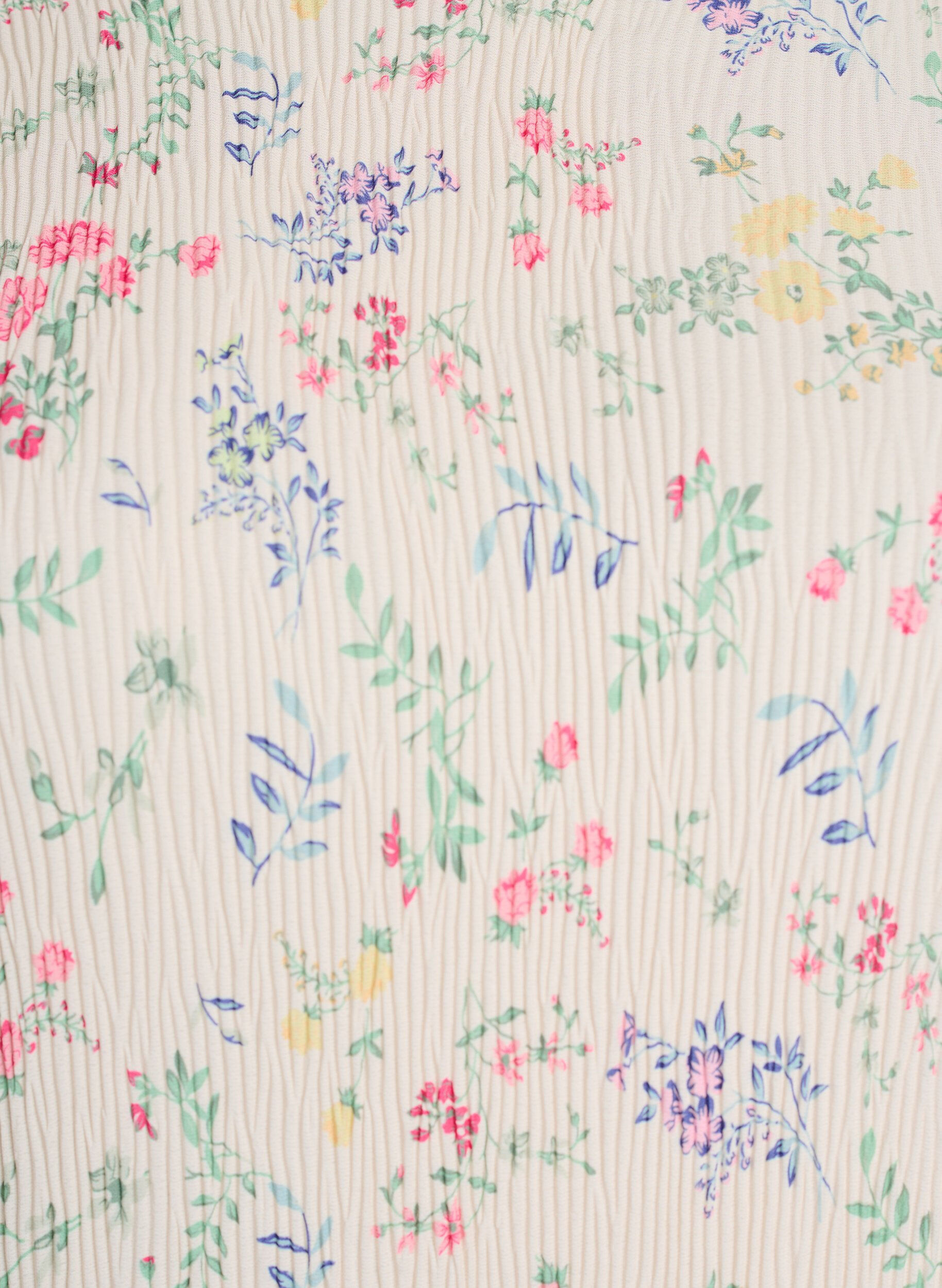 ZizziGebl&uuml;mtes Kleid mit gewellter Textur, Beige, Packshot image number 2