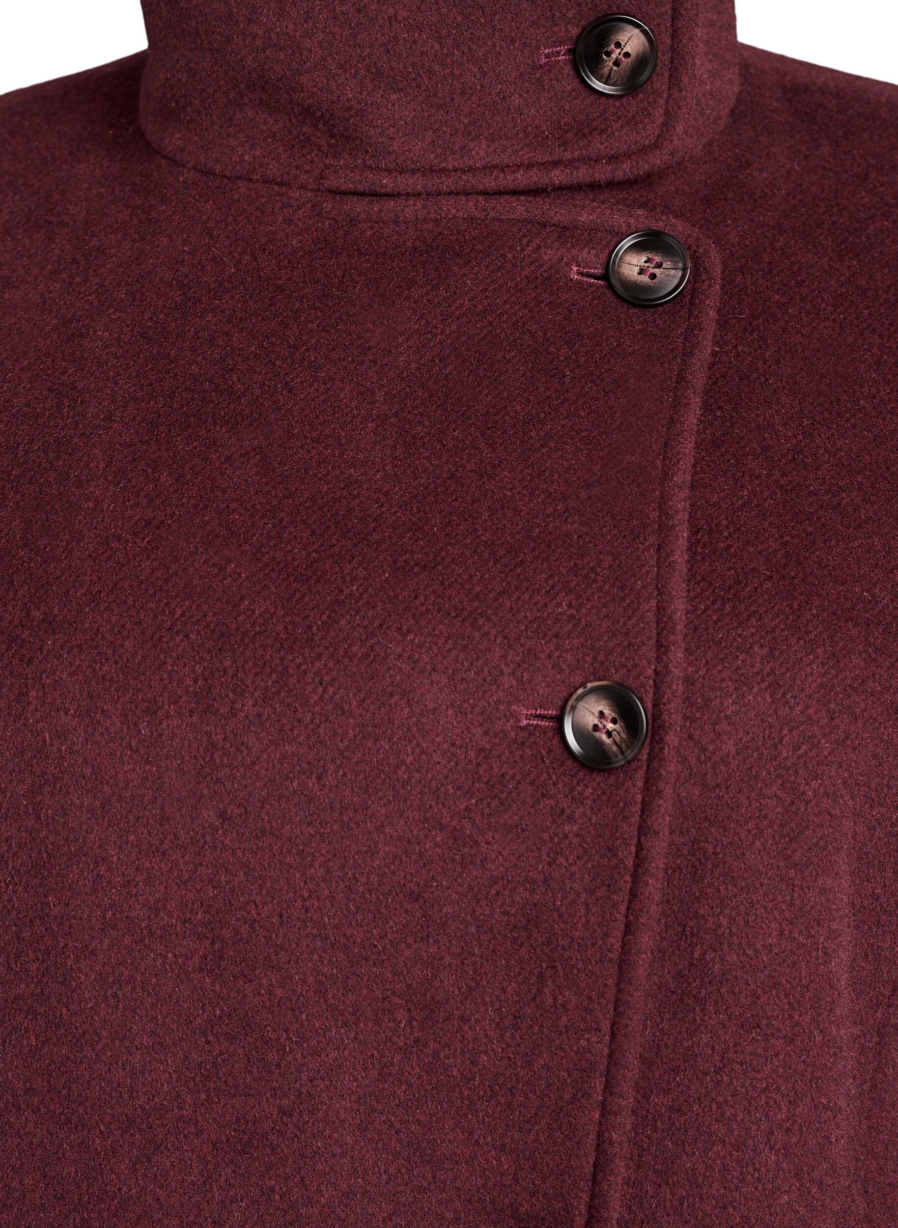 ZizziMantel aus Wolle mit Stehkragen, Rot, Packshot image number 2