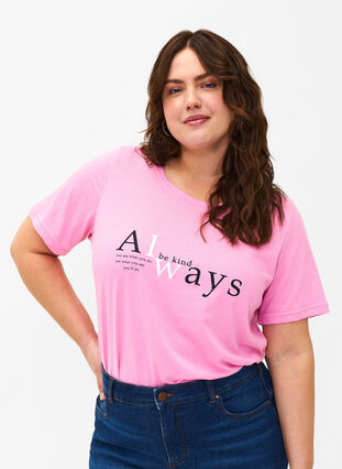 FLASH - T-Shirt mit Motiv, Begonia Pink Always, Model image number 0