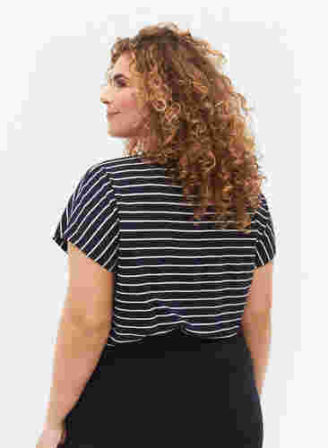 T-Shirt aus Baumwolle mit Streifen, Night Sky W. Stripe, Model image number 1