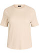 Geripptes Basic-T-Shirt mit Rundhalsausschnitt, Beige, Packshot image number 0