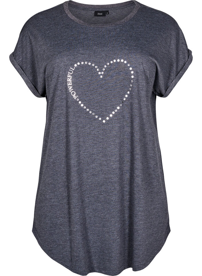 Kurzärmliges Nachthemd mit Textdruck, , Packshot image number 0