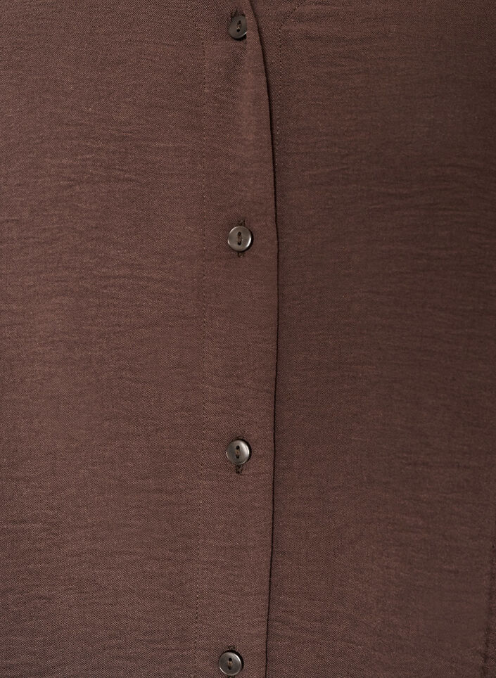 Bluse mit V-Ausschnitt und 3/4-&Auml;rmeln, Braun, Packshot image number 2