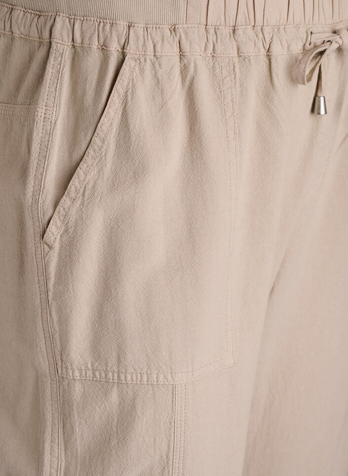Lockere Cargohose aus Baumwolle, Beige, Packshot image number 2
