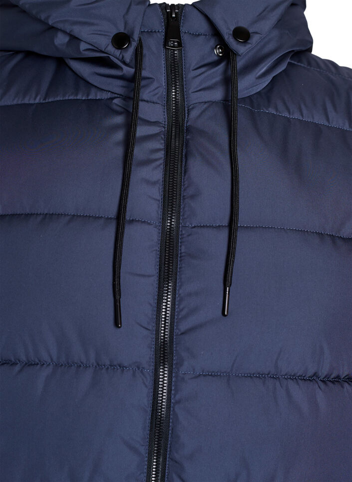 Langer Weste mit Kapuze und Taschen, Blau, Packshot image number 2