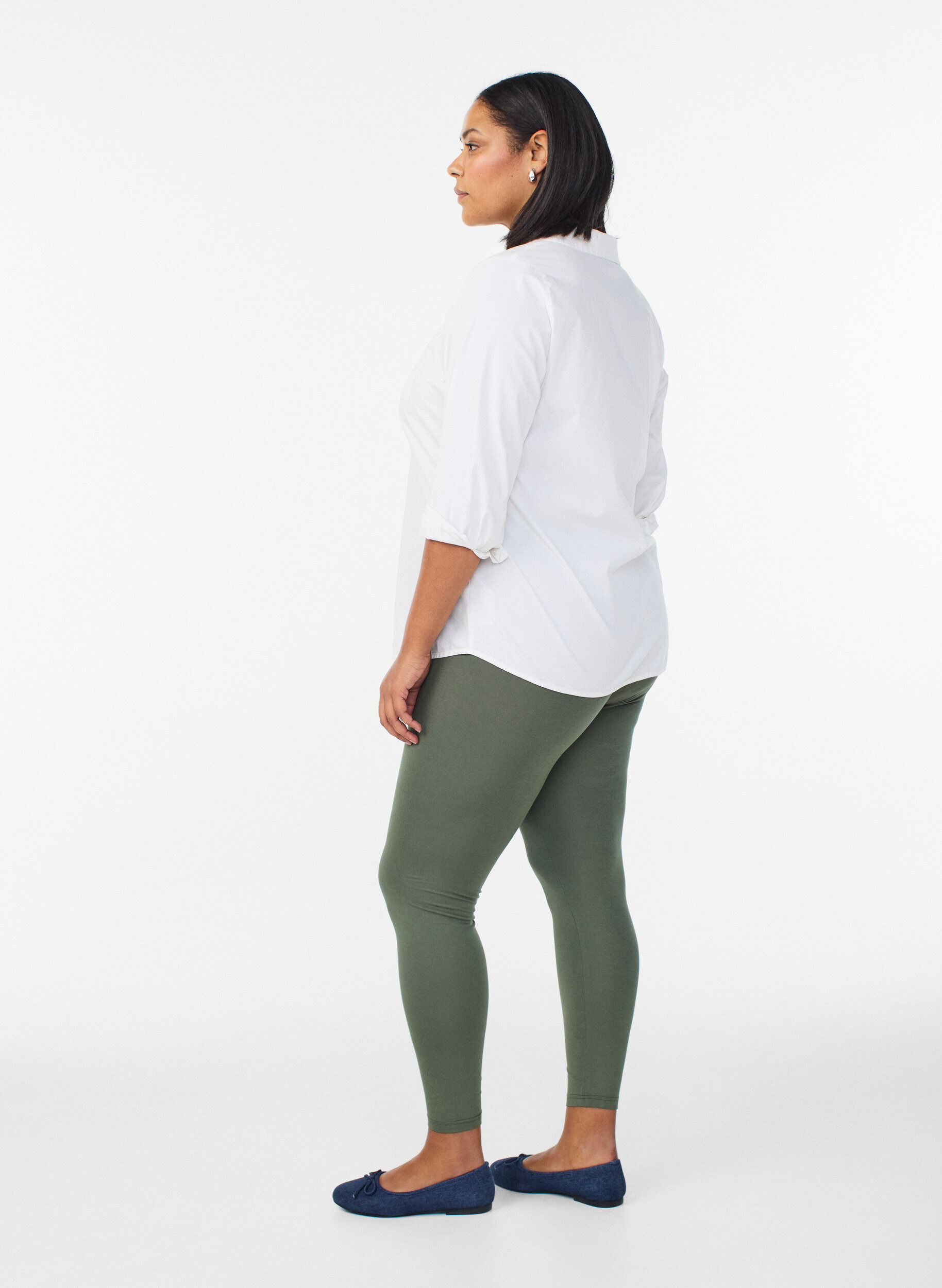 ZizziBasic Leggings aus Viskose, Gr&uuml;n, Model image number 2