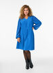 Kurzes Kleid mit Ton-in-Ton-Streifen und texturierten Punkten, Blau, Model image number 1