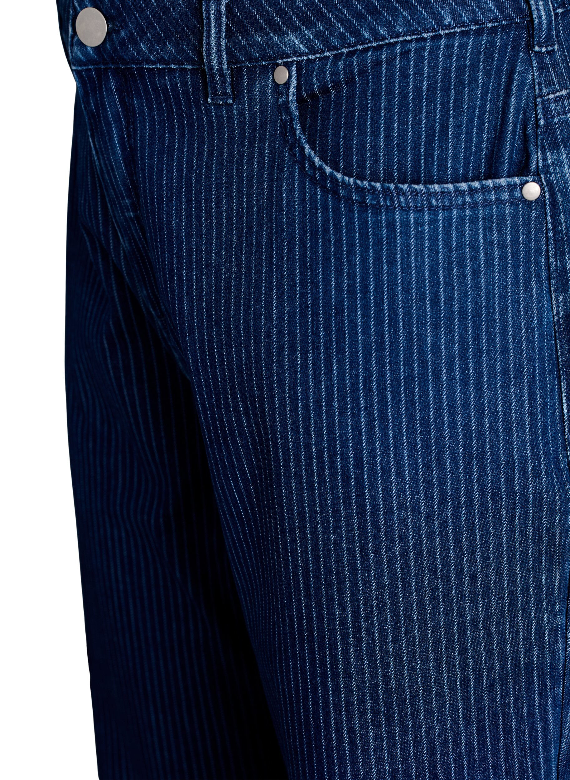 ZizziNadelstreifenjeans mit gerader Passform, Blau, Packshot image number 2