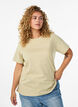 T-Shirt aus Bio-Baumwolle mit Perlmutt-Text, Beige, Model image number 0