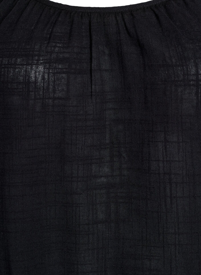 FLASH - Baumwollkleid mit Midi-Länge und Trägern, Schwarz, Packshot image number 2