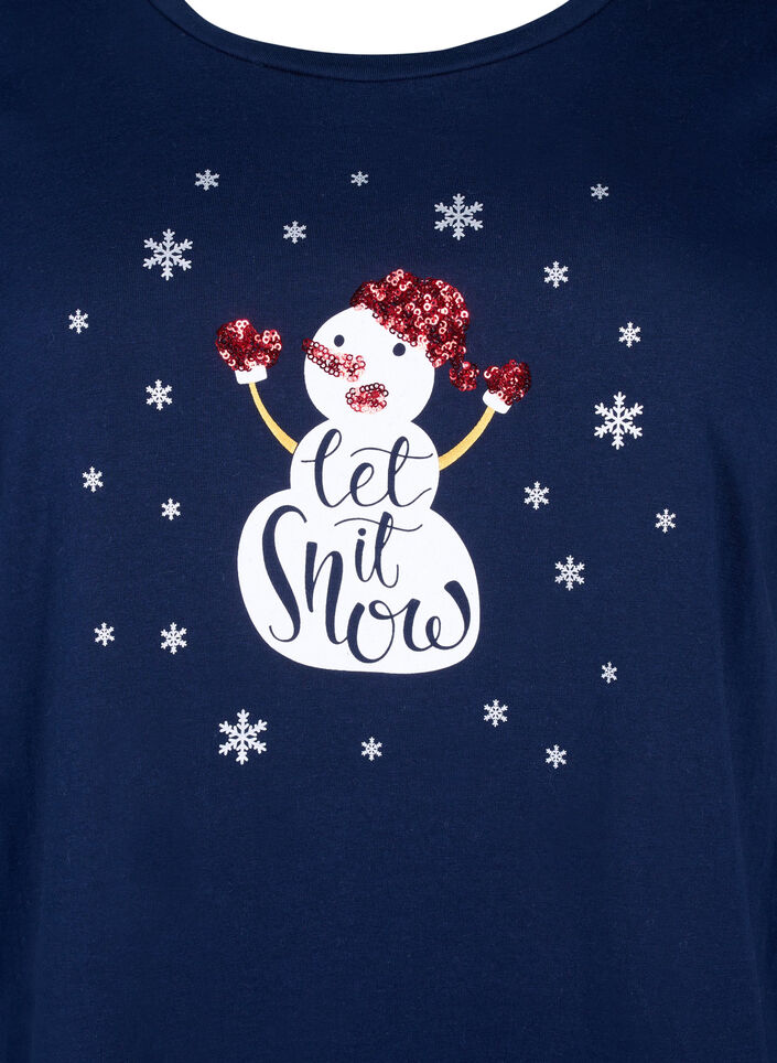 Weihnachtliche T-Shirts aus 100% Baumwolle, Navy B. w. LetItSnow, Packshot image number 2
