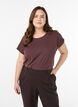 Kurz&auml;rmeliges T-Shirt aus einer Baumwollmischung, Dunkles Bordeaux, Model image number 0