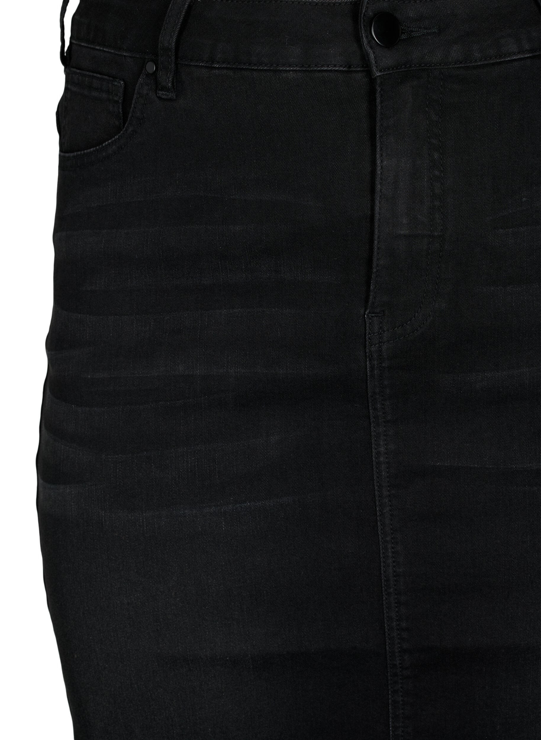 ZizziDenim Midirock mit Schlitz, Schwarz, Packshot image number 2