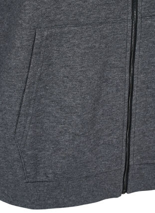 Sweatcardigan mit Kapuze und Reißverschluss, Dark Grey Melange, Packshot image number 3