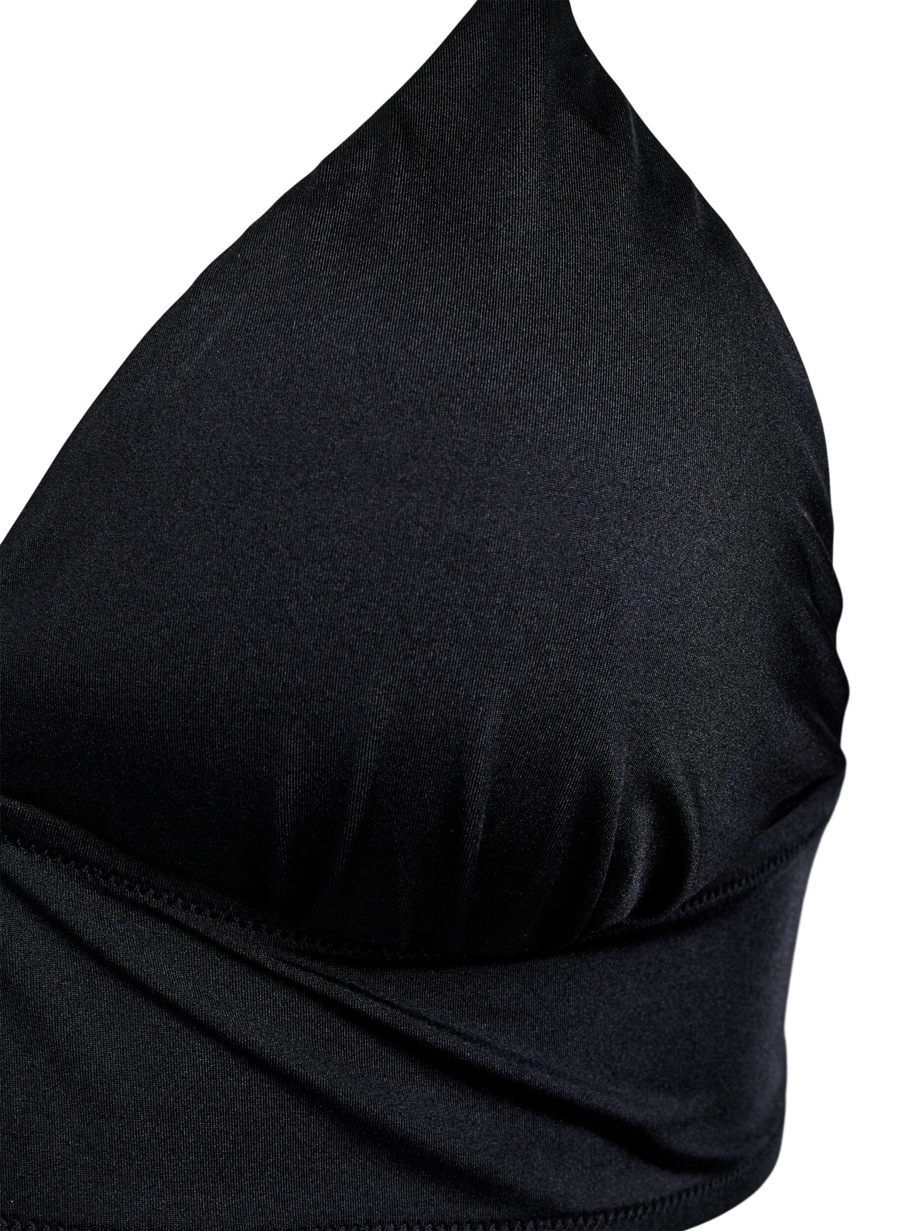 ZizziBikinioberteil mit herausnehmbaren Polstern und Bindeband am R&uuml;cken, Schwarz, Packshot image number 2