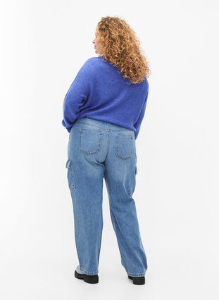 Locker sitzende Jeans mit Cargo-Taschen, Light blue, Model image number 1