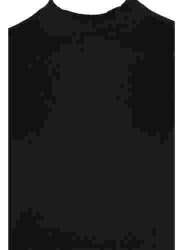 Hochgeschnittenes Baumwolltop mit gerippter Struktur, Black, Packshot image number 2