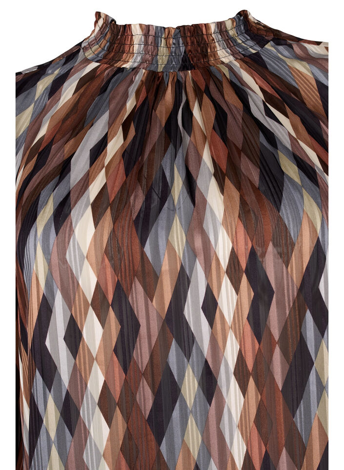 Bedruckte Bluse mit Smock, Earthy Zig Zag, Packshot image number 2