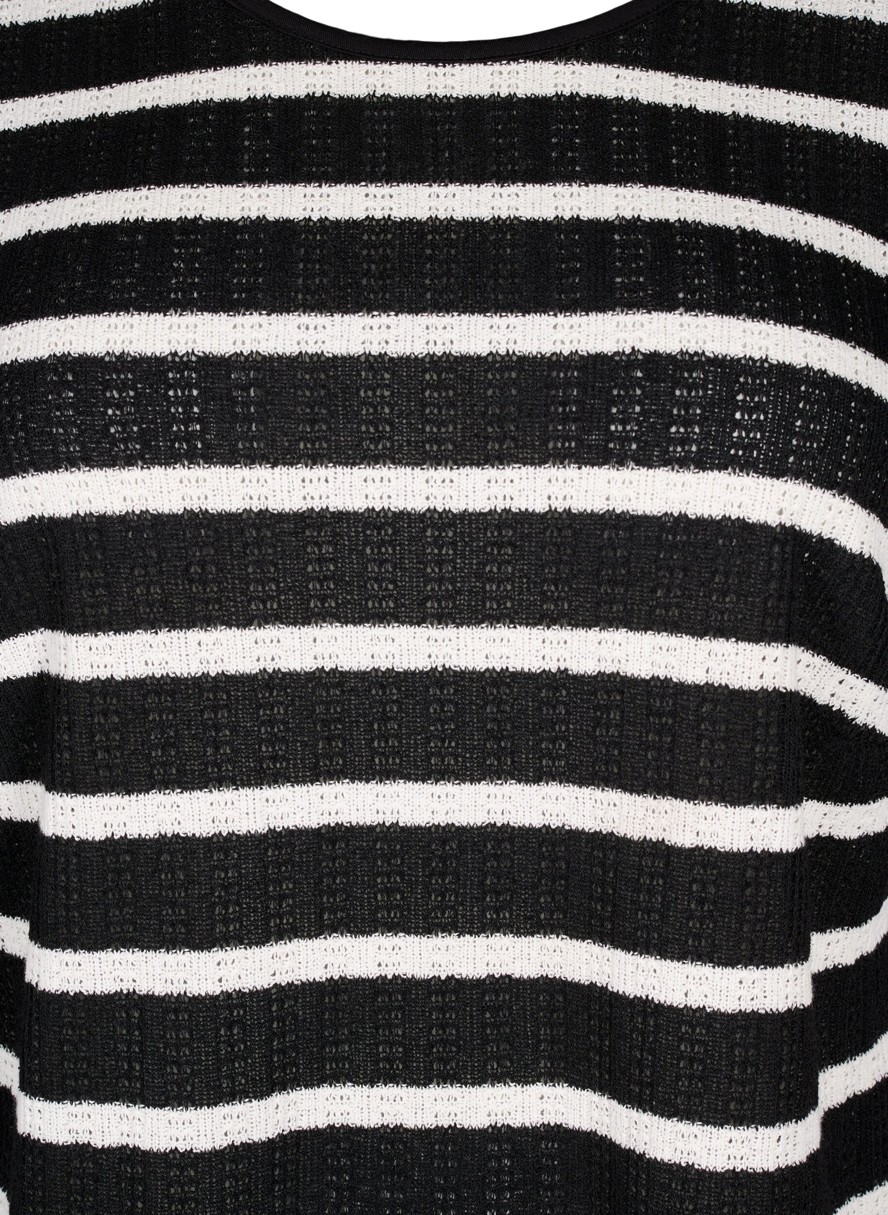 ZizziBluse mit Streifen und langen &Auml;rmeln, Black Sand Stripe, Packshot image number 2