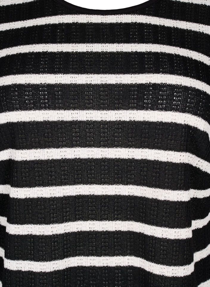 Bluse mit Streifen und langen Ärmeln, Black Sand Stripe, Packshot image number 2