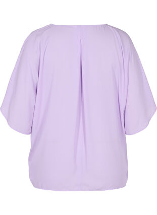 Bluse mit V-Ausschnitt und Fledermausärmeln, Lavendula, Packshot image number 1