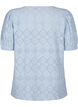  Kurzärmelige Bluse mit Lochmuster, Cashmere Blue, Packshot image number 1
