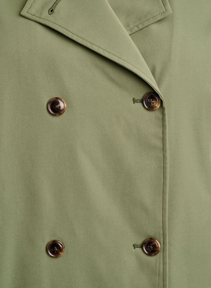 Kurzer Trenchcoat mit Taschen, Grün, Packshot image number 2