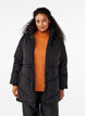 Mittellange Pufferjacke mit Kapuze, Black, Model image number 0