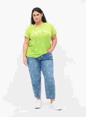 T-Shirt aus Baumwolle mit Druck, Lime Green w. Bella, Model image number 2