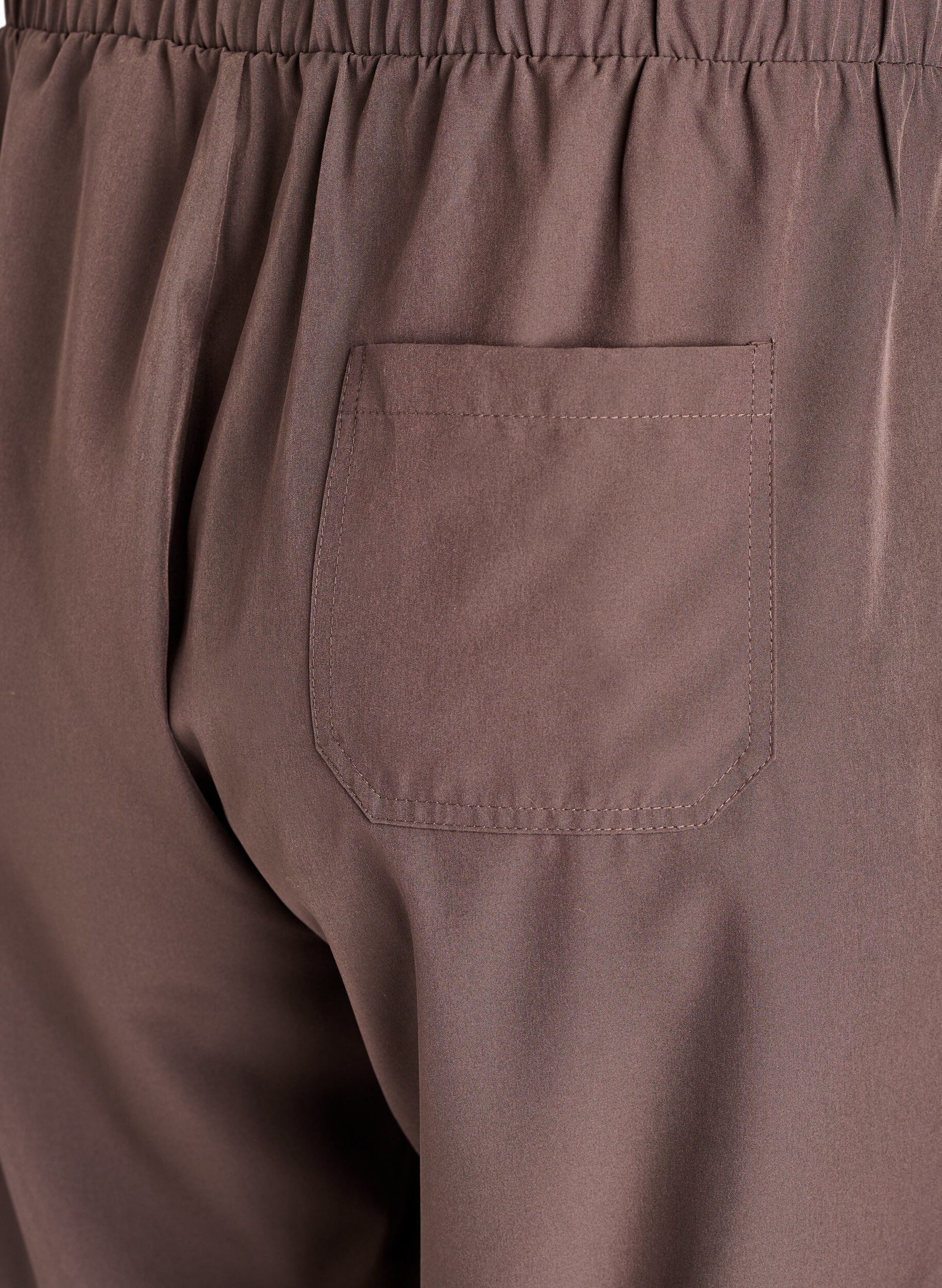 ZizziSportliche Hose mit hoher Taille und geraden Beinen, Braun, Packshot image number 4