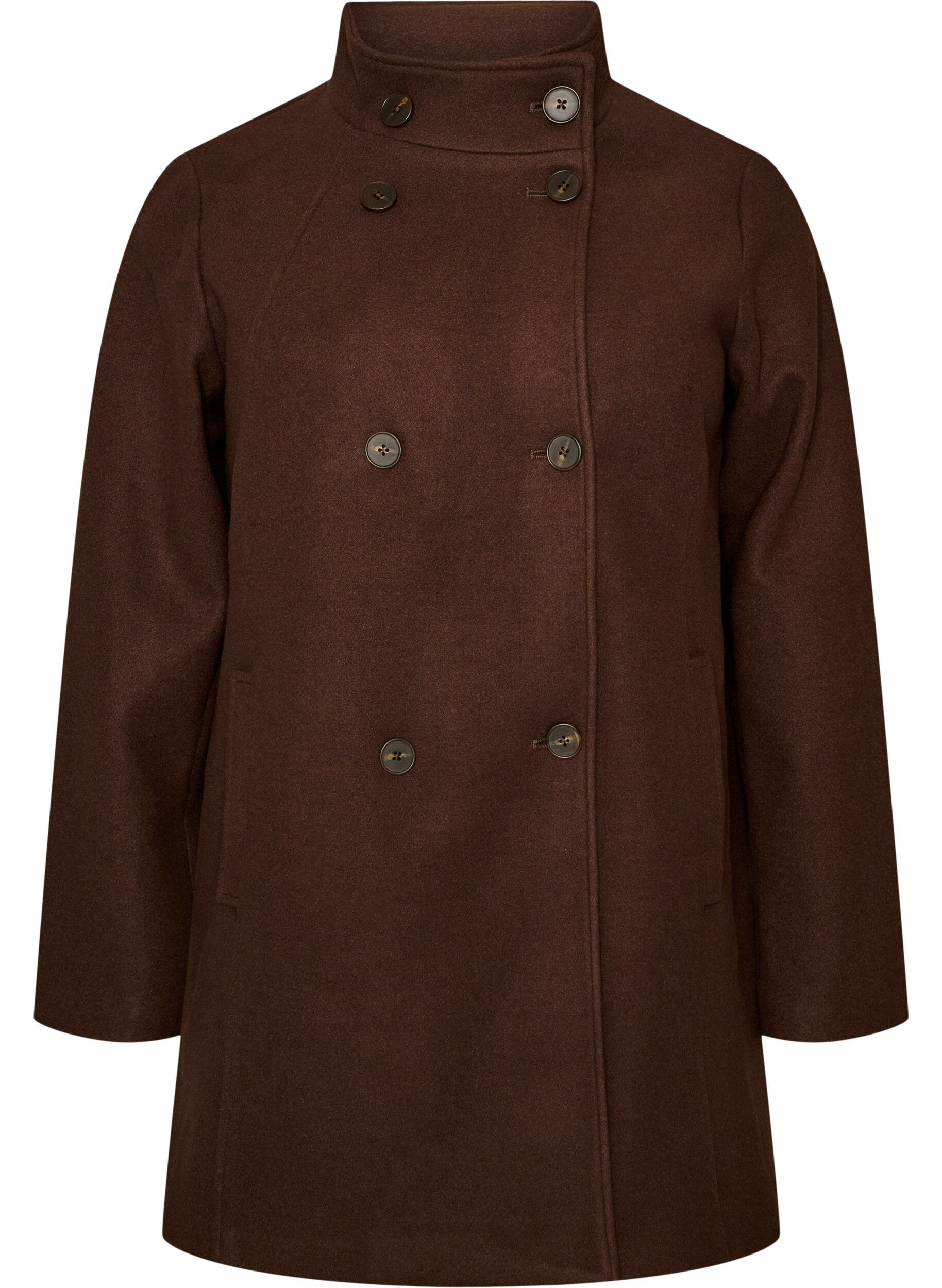ZizziKurzmantel in A-Linie, Braun, Packshot image number 0