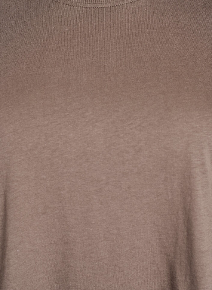 Basic-T-Shirt aus Baumwolle mit Rundhalsausschnitt, Braun, Packshot image number 2