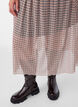 Karierter Midi-Rock aus Mesh, Beige, Model image number 2