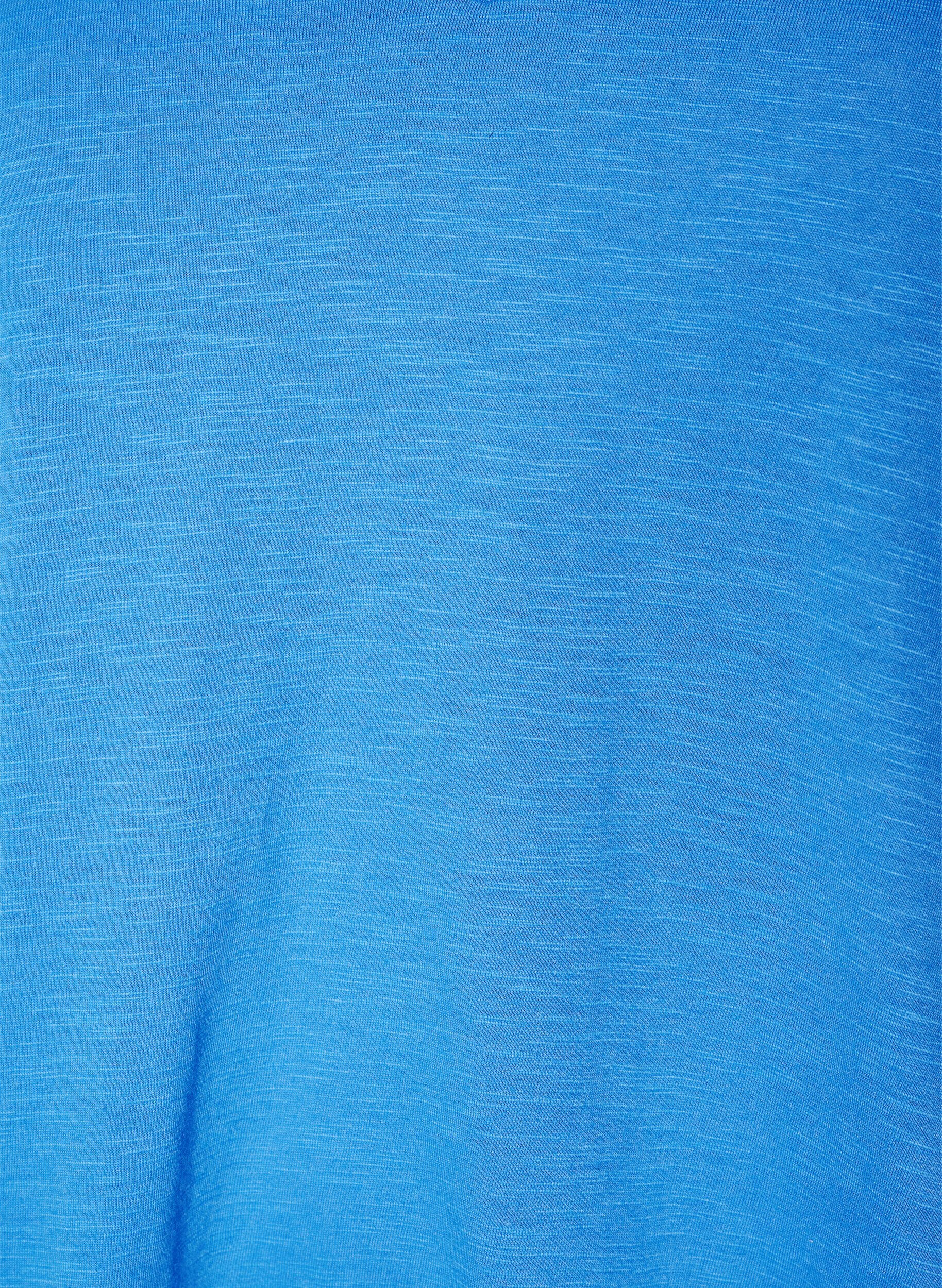 ZizziKurz&auml;rmeliges Basic T-Shirt mit V-Ausschnitt, Blau, Packshot image number 2