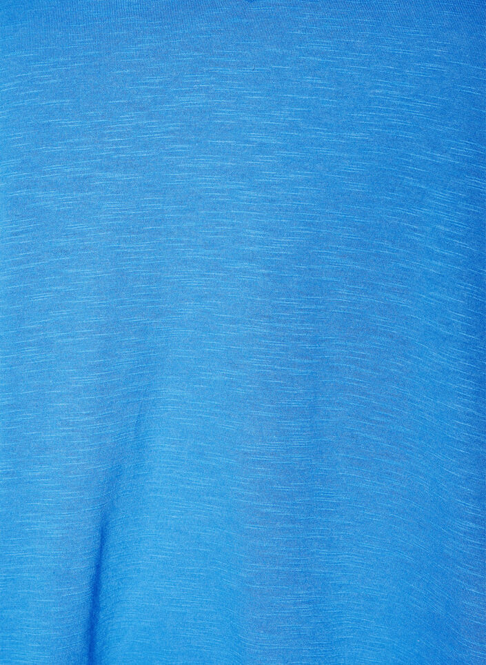 Kurz&auml;rmeliges Basic T-Shirt mit V-Ausschnitt, Blau, Packshot image number 2