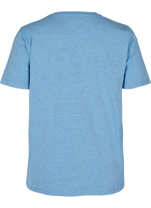 Kurzarm Nachtshirt mit Aufruck, Blue Yonder Mélange, Packshot image number 1