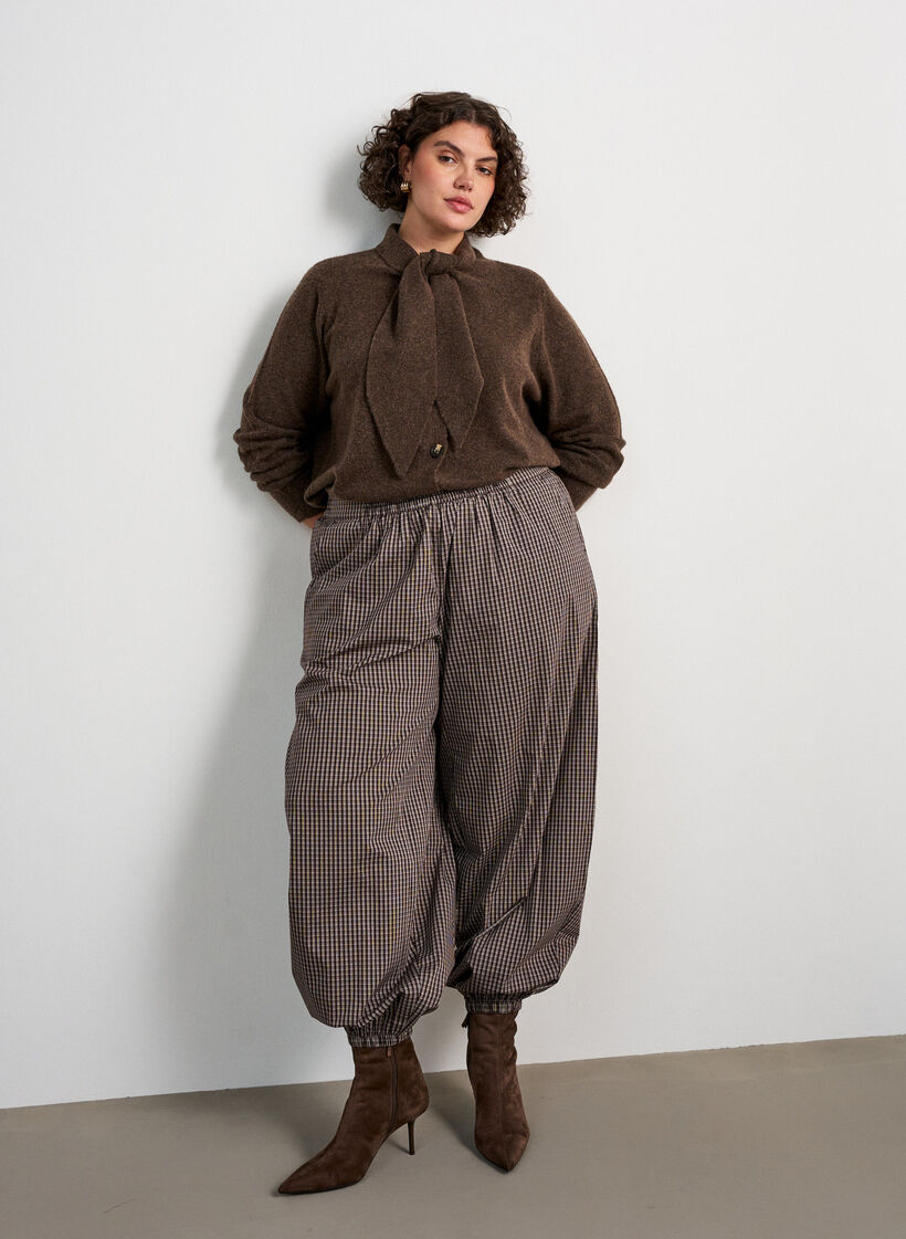 Strickjacke mit Schleifen und Kn&ouml;pfen, Braun, Model image number 1
