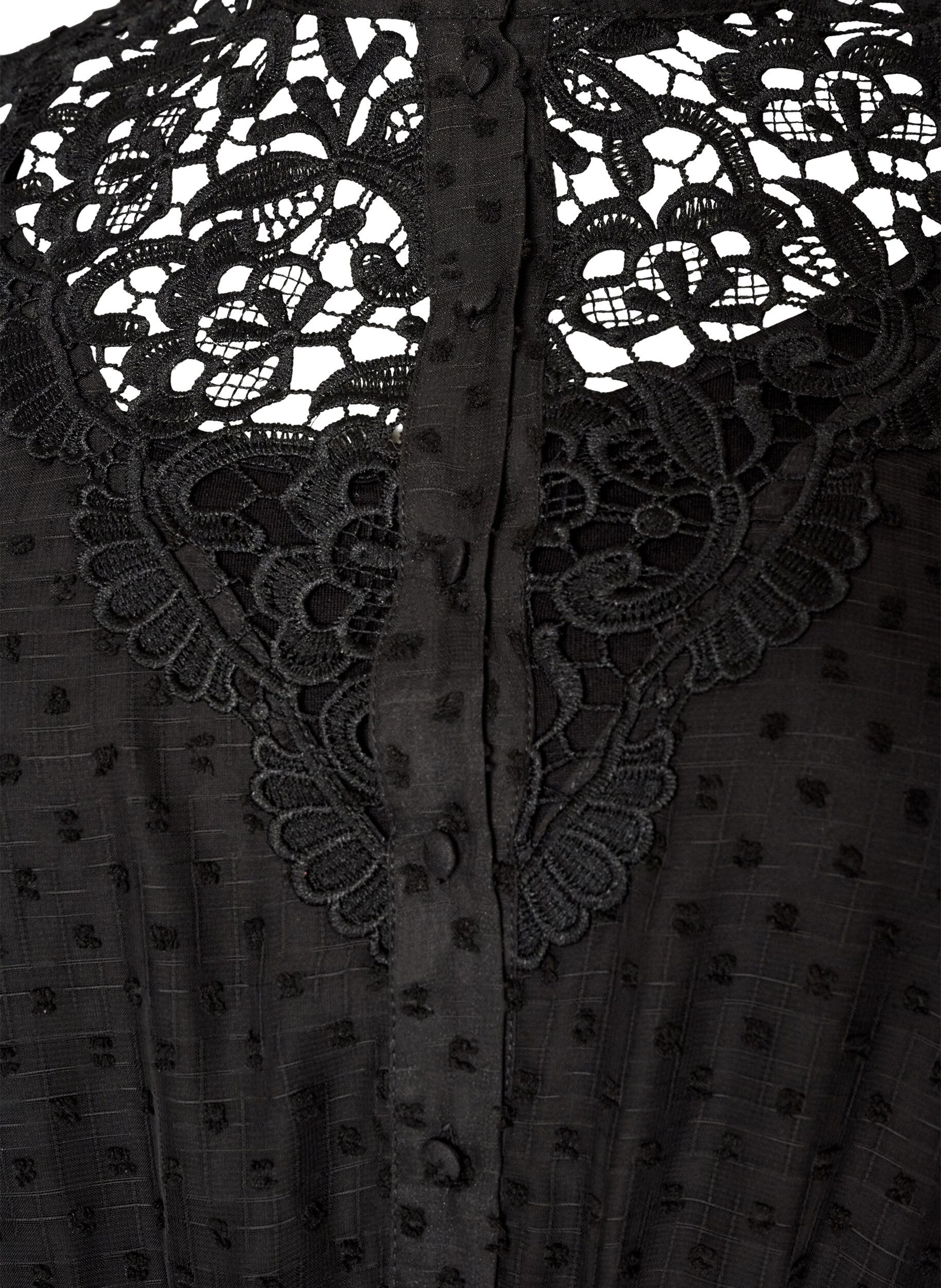 ZizziKleid aus Chiffon mit Guipure-Spitze und Empire-Linie, Schwarz, Packshot image number 2