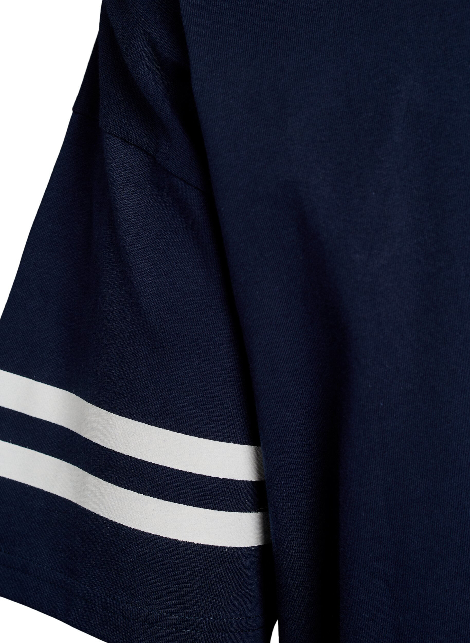 ZizziSportliches Oversize-College-T-Shirt, Blau, Packshot image number 3